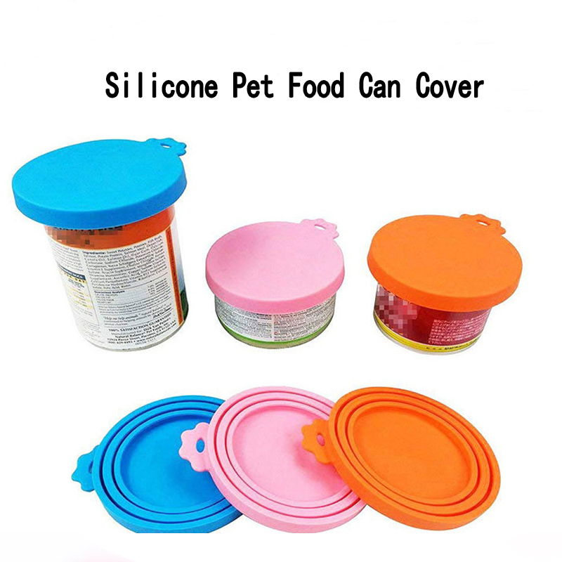 Silikonowe pokrywki słoików, uniwersalne BPA darmowe silikonowe pokrywki słoików do psa i kota, ochrona karmy dla zwierząt, jedna pokrywka słoika pasuje do większości standardowych pies i kotów