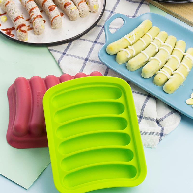 Nieplezyczne silikonowe formy kiełbasy dla domowych hot dogów, hot dogów DIY, BPA, piekarnik i mikrofalowe bezpieczne formy hot dogów